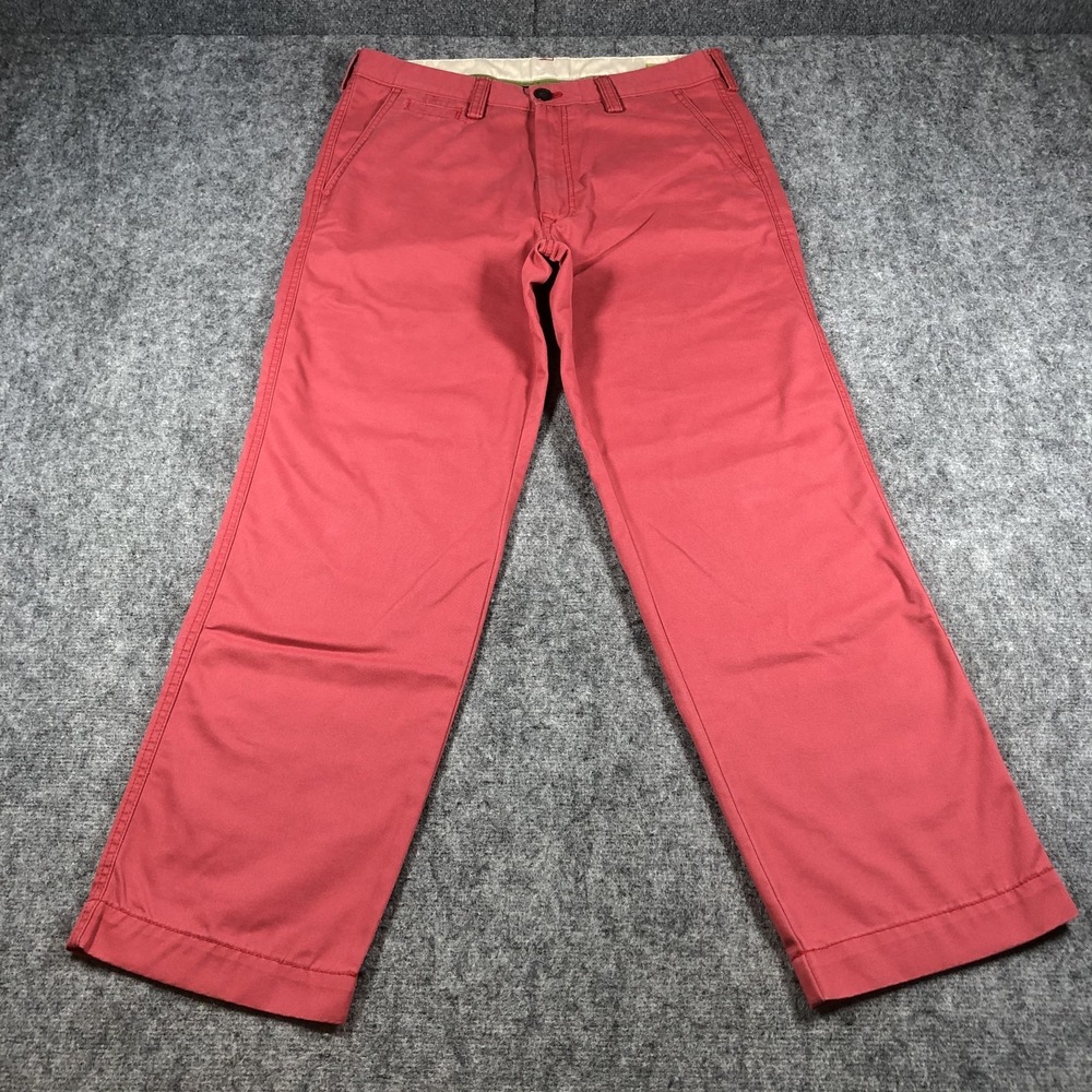 Haggar LK Live Comfortable Chino Pants Men 33x30‎ Red Straight Fit Repreve Twill